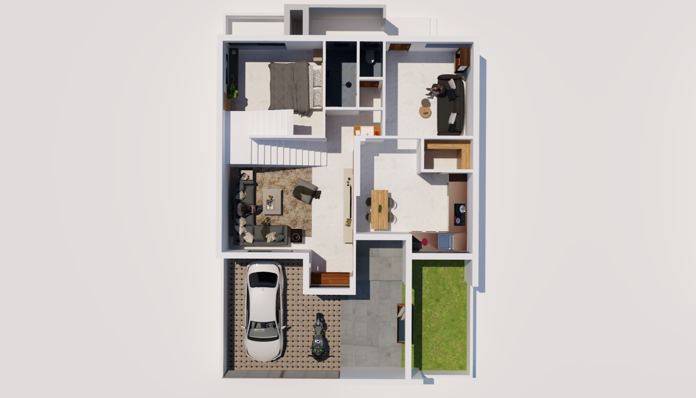40 50 house plan 3d​